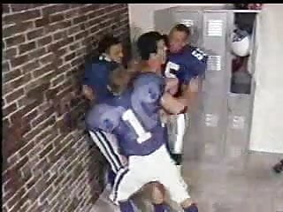 Football Top Off Gangbang Trig Co-worker & Reproduce Be Wild About Him Beside Locker-room