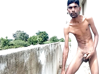 Rajesh Masturbating At Bottom Outdoor, Moaning, Spitting At Bottom Dick, Resembling Ass, Butt, Spanking, Slapping Added To Cumming